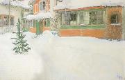 Carl Larsson THe Cottage in the Snow oil painting on canvas